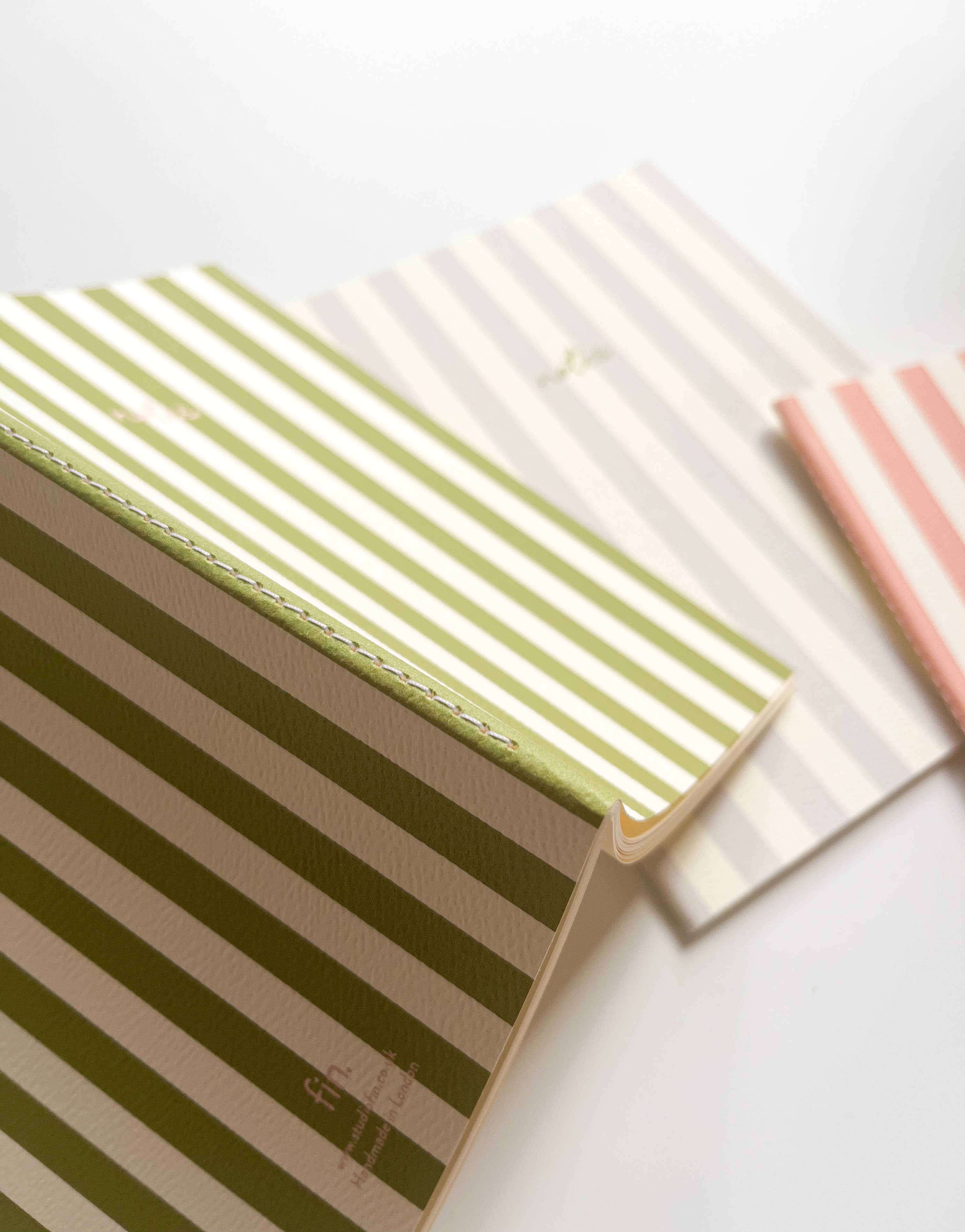 STRIPED NOTEBOOK A5 // OLIVE GREEN