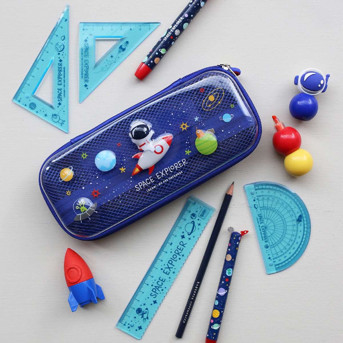 LEGAMI PENCIL SHARPENER & ERASER // SPACE