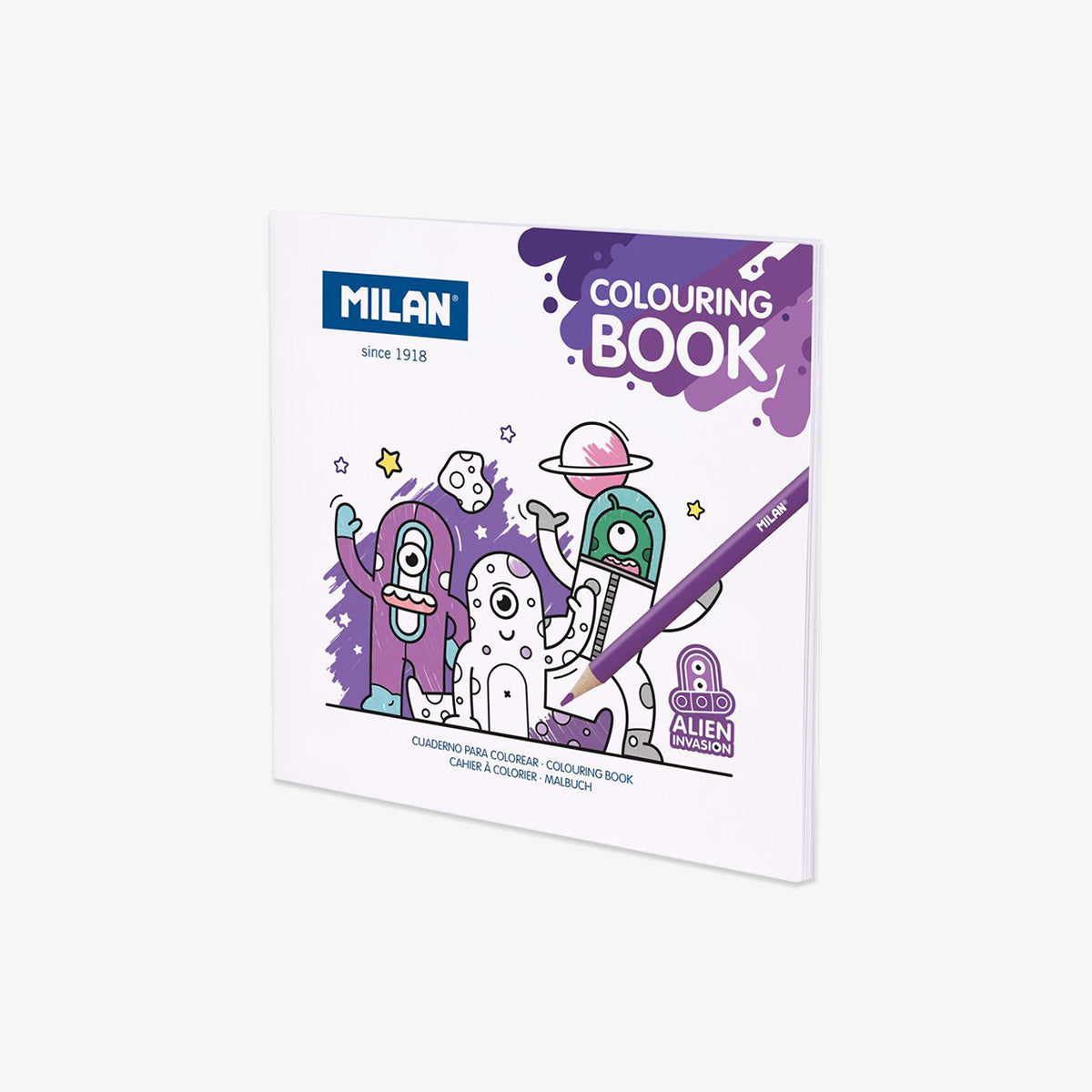 Milan colouring book with alien designs