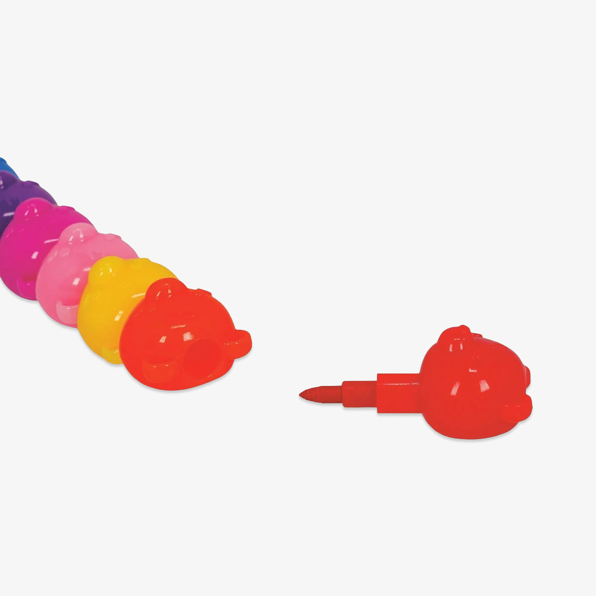 Colorful plastic bottle caps on a white background