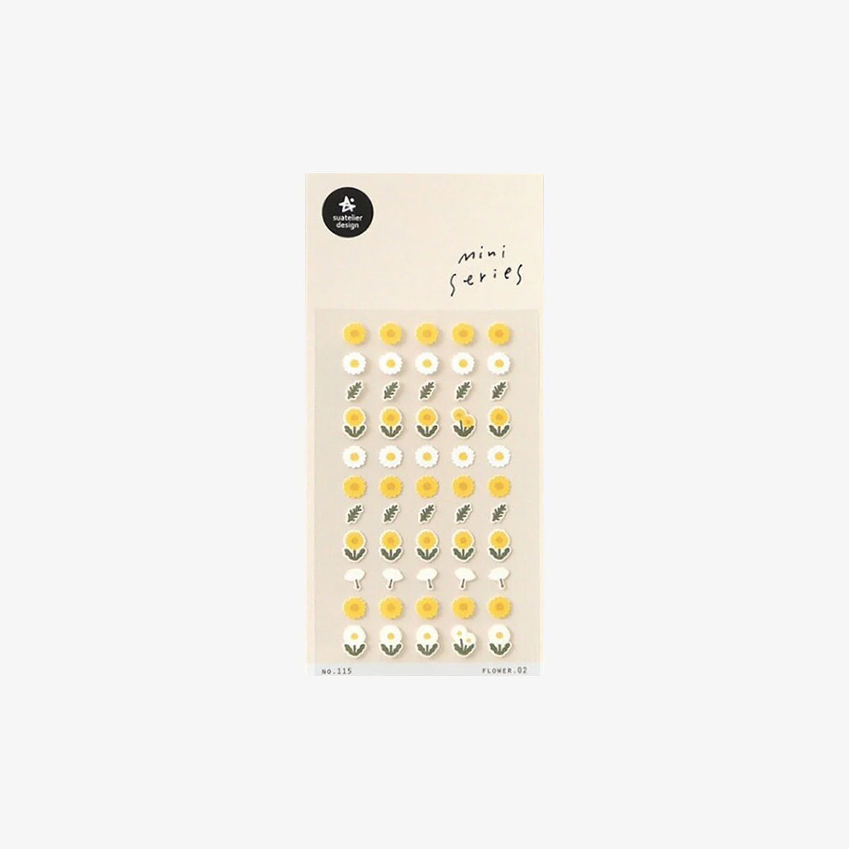 Mini sticker sheet with yellow and white flowers