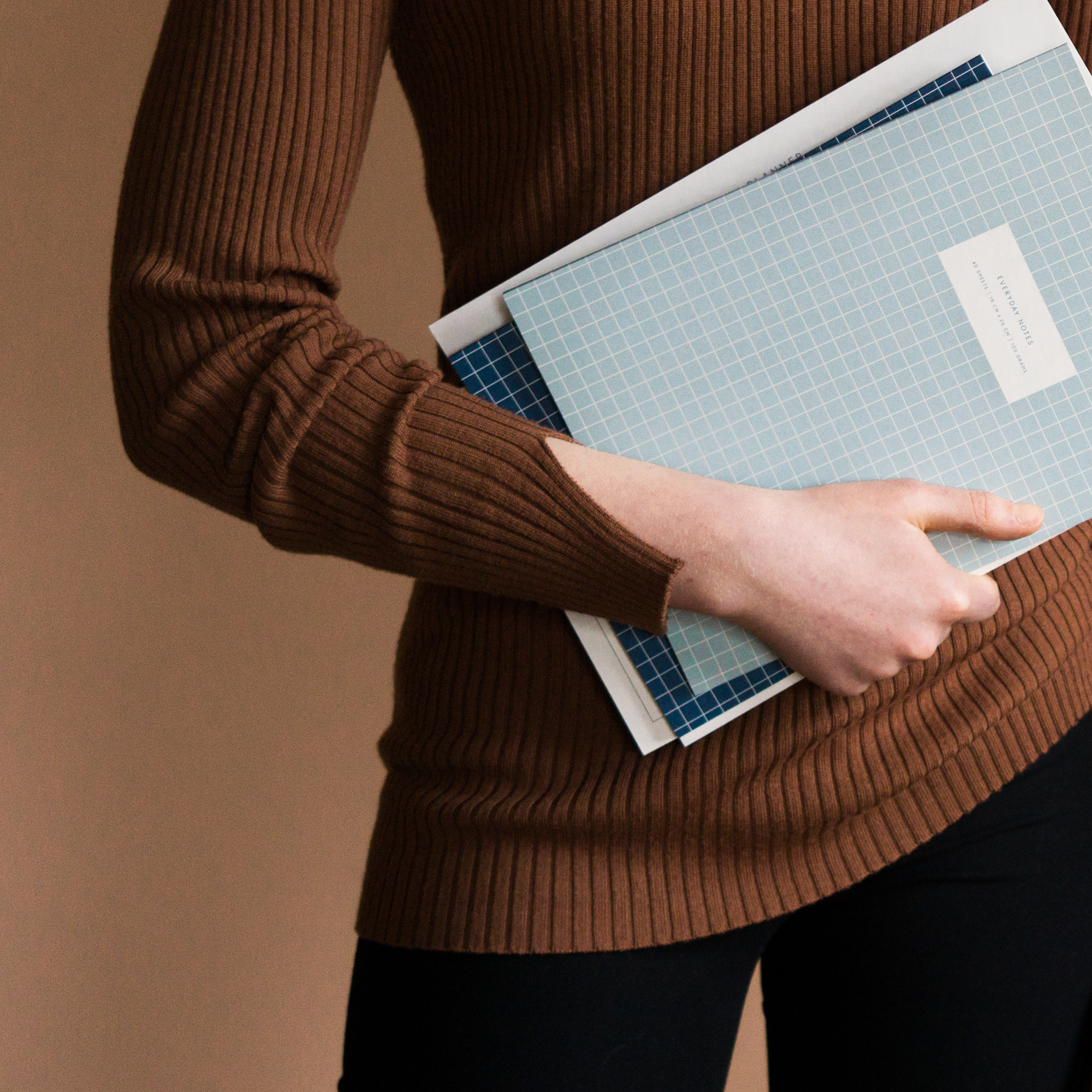 CHECK LARGE NOTEBOOK // LIGHT BLUE