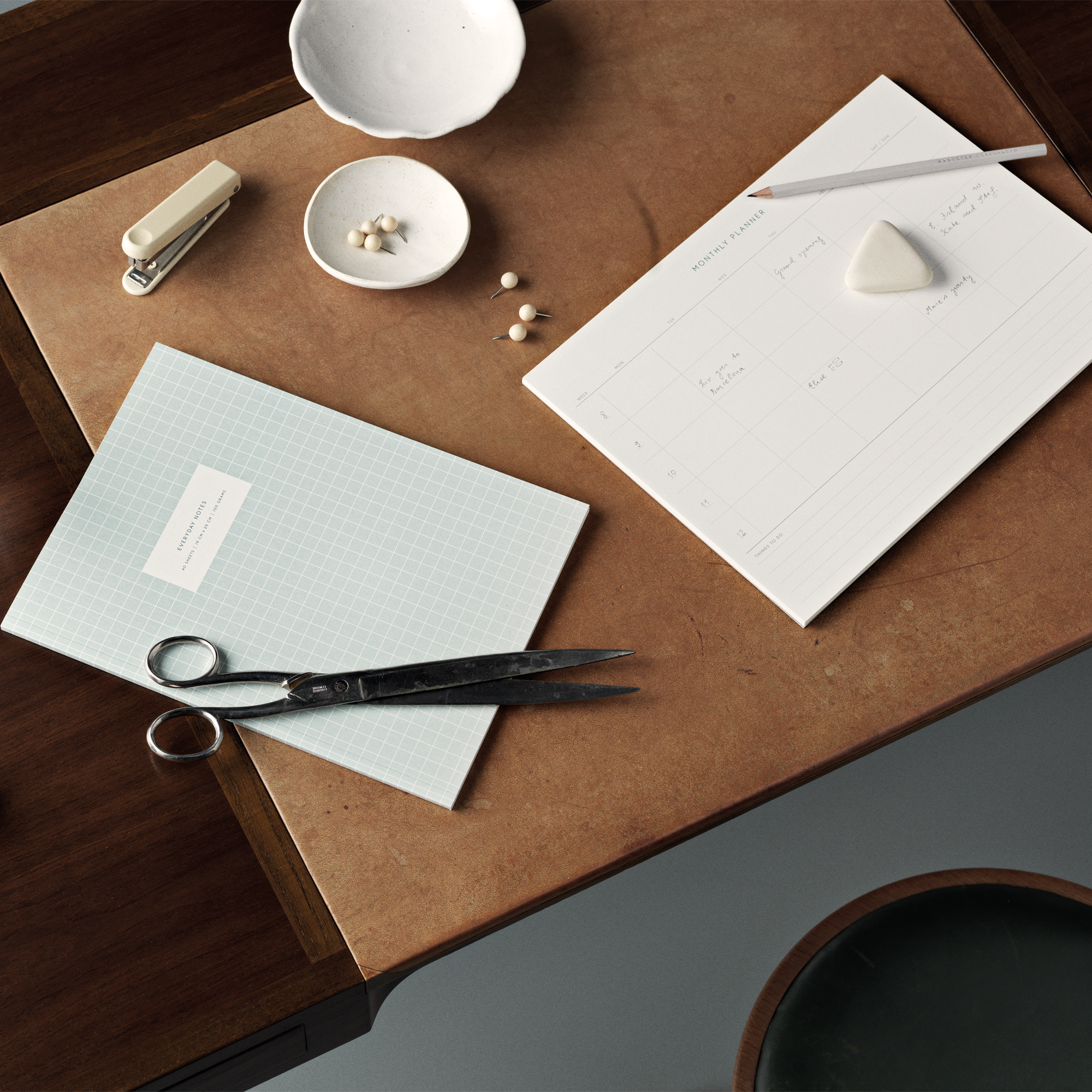 CHECK LARGE NOTEBOOK // LIGHT BLUE
