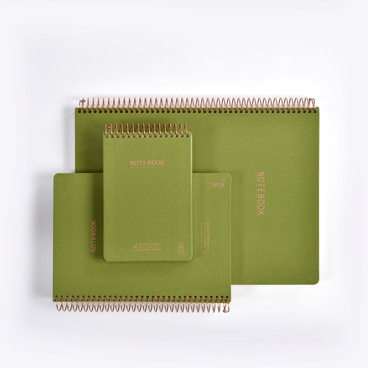 KOZO SPIRAL-BOUND NOTEBOOK A6 // OLIVE