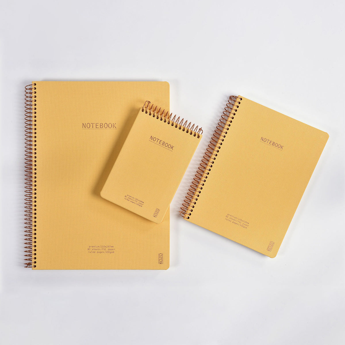 KOZO SPIRAL-BOUND NOTEBOOK A6 // HONEY