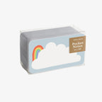 Pack of pocket notes with a cloud and rainbow design on a white background