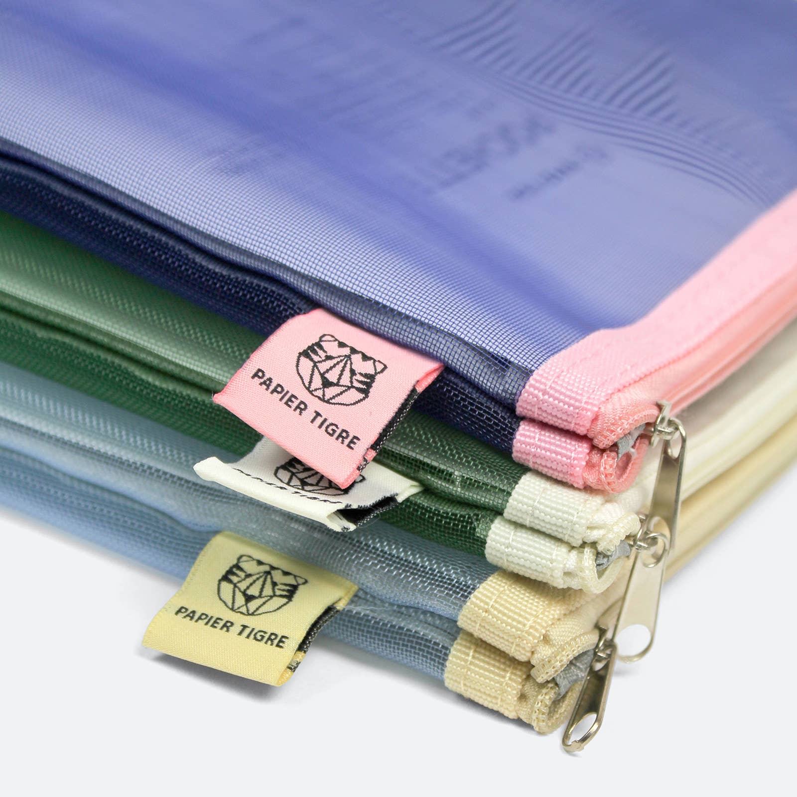 MESH POUCH M // PINK & INDIGO