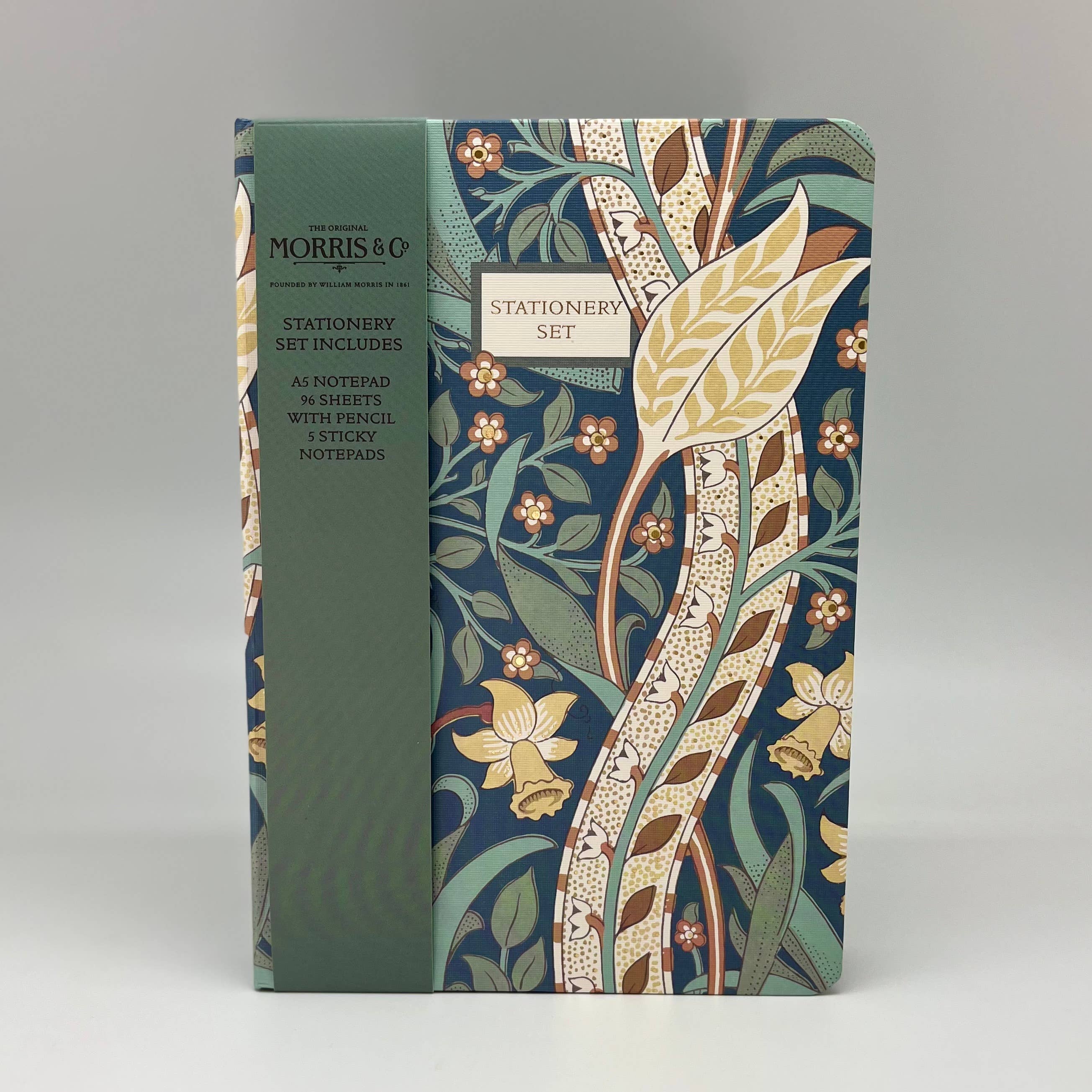 WILLIAM MORRIS STATIONERY SET // DARK GREEN