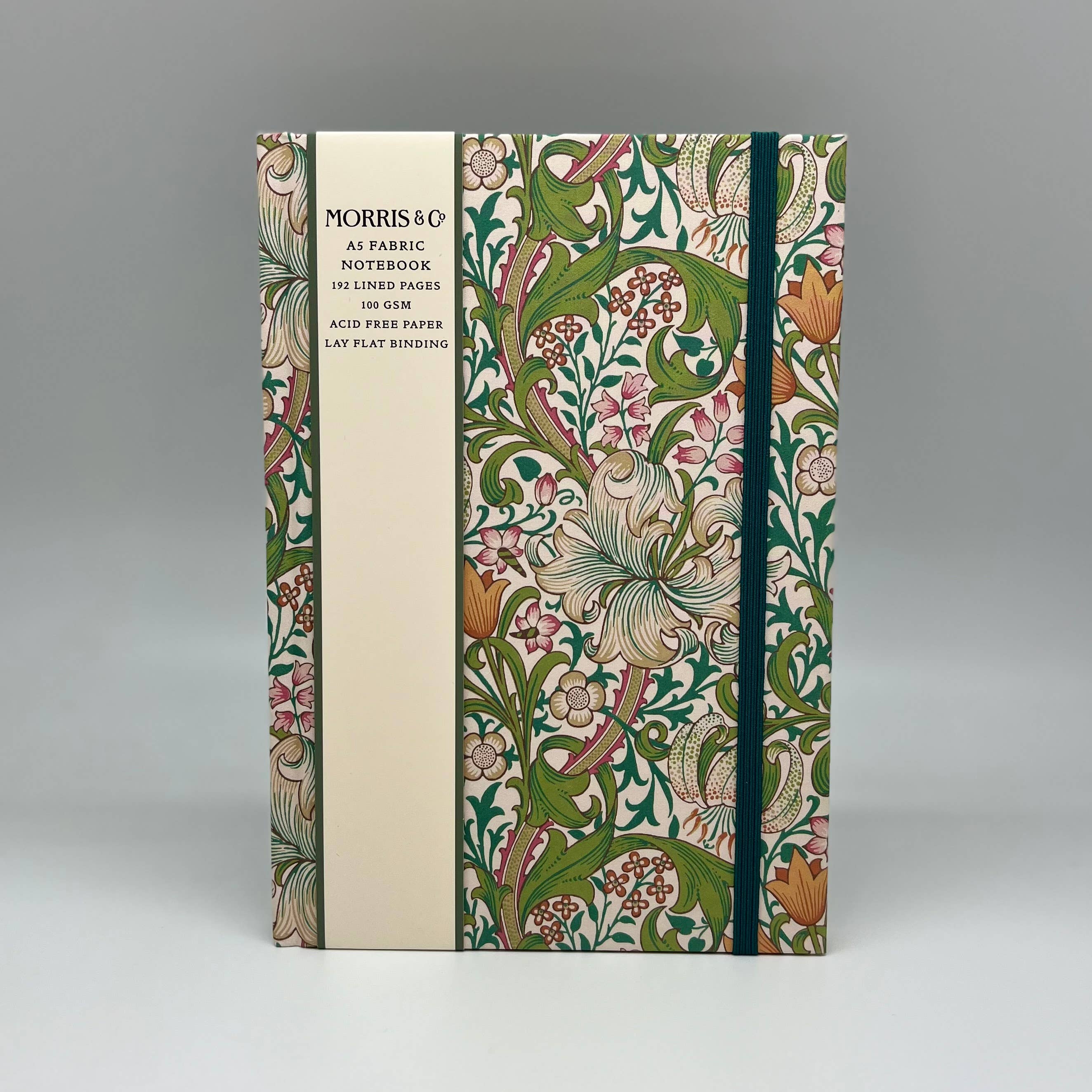 WILLIAM MORRIS NOTEBOOK A5 // GREEN FLORAL