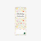 Floral-patterned birthday wall calendar on a white background