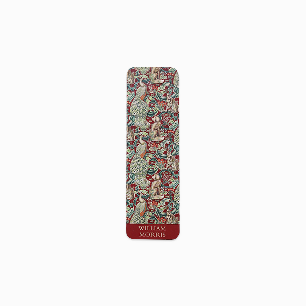 WILLIAM MORRIS BOOKMARK // DARK RED