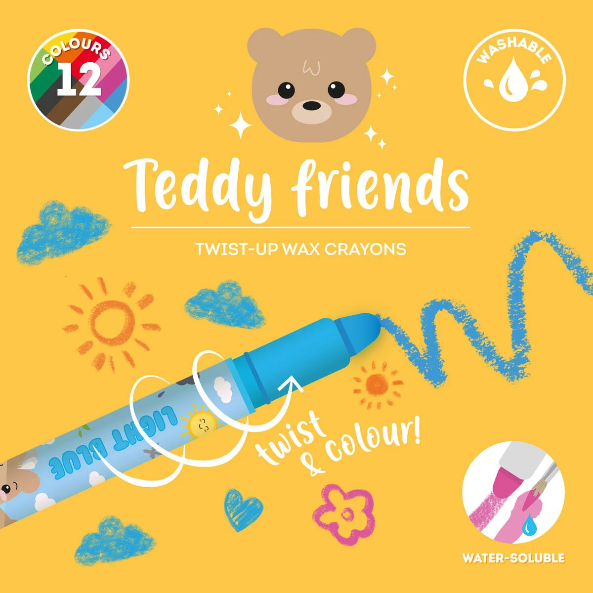 TEDDY FRIENDS TWIST-UP VOKSFARVER