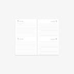 Two journal pages showing dates on a white background