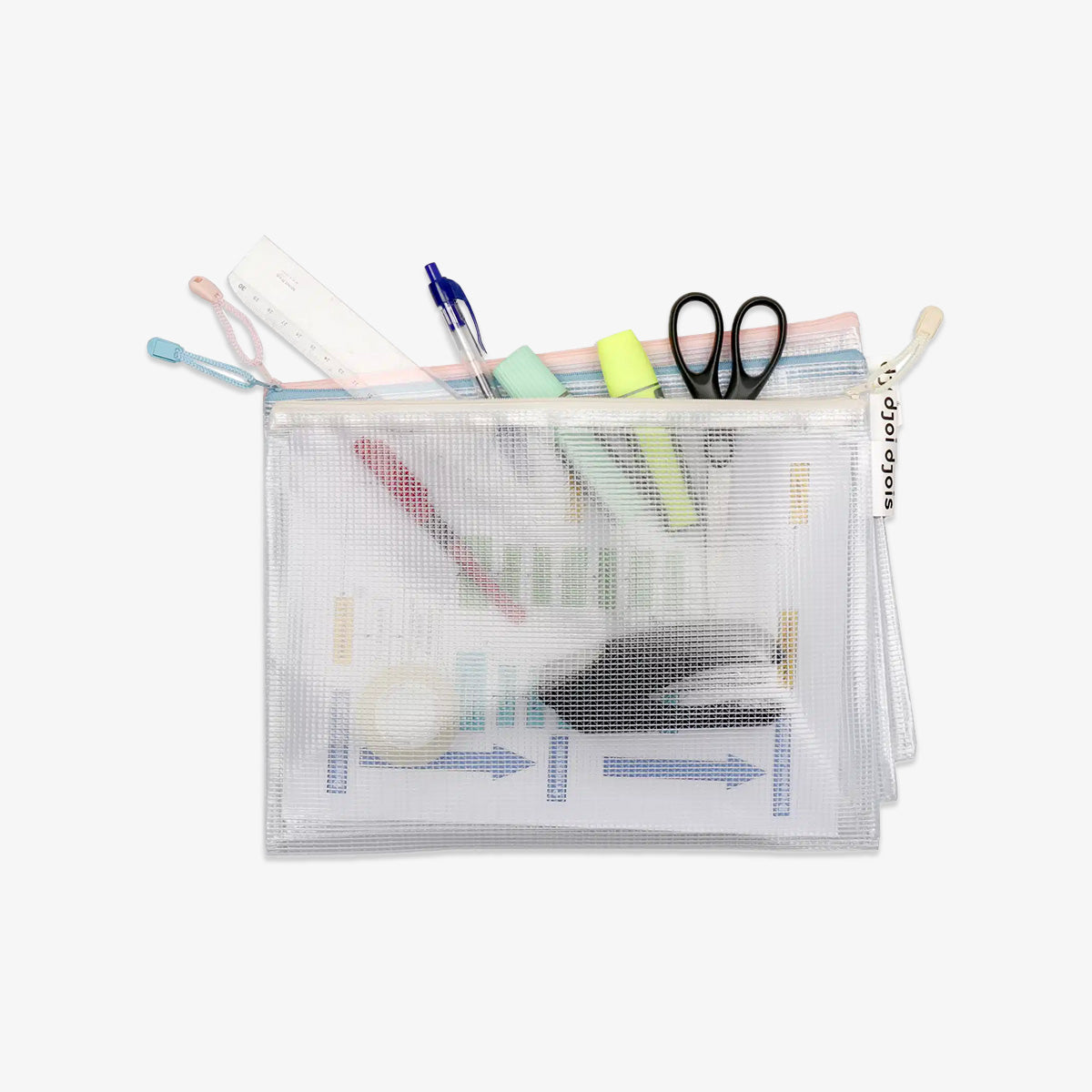 MESH ZIPPER BAG // PASTEL BLUE