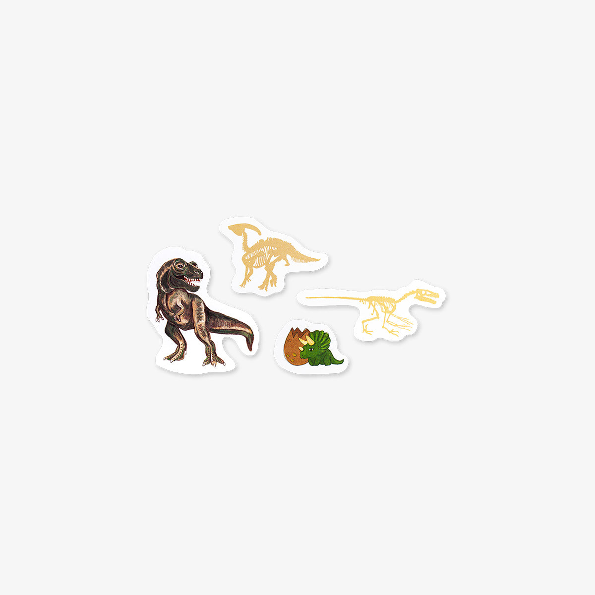 Four dinosaur stickers 