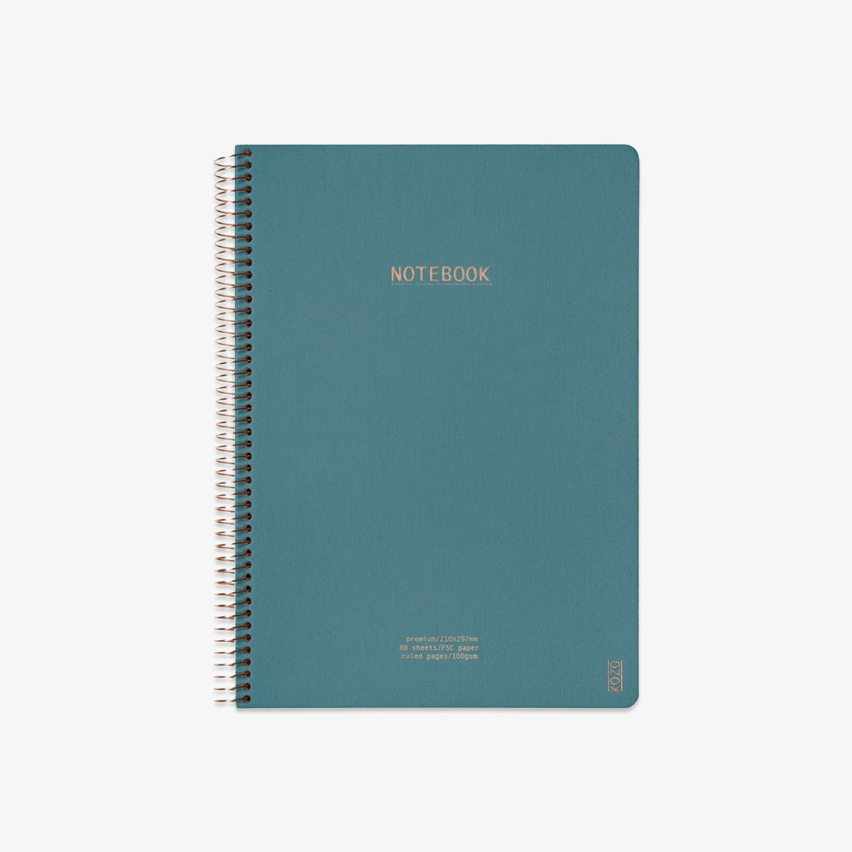 KOZO SPIRAL-BOUND NOTEBOOK A4 // STEEL BLUE