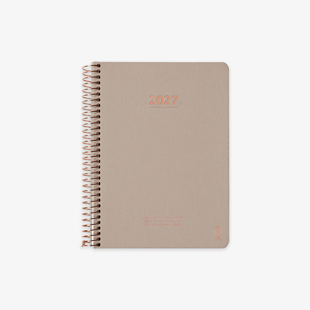 KOZO SPIRAL-BOUND CALENDAR 2027 A5 (DANISH) // SAND