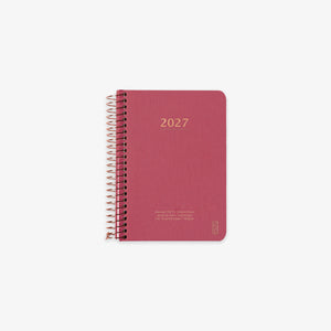 KOZO SPIRAL-BOUND CALENDAR 2027 A6 (DANISH) // GUAVA PINK