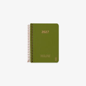 KOZO SPIRAL-BOUND CALENDAR 2027 A6 (DANISH) // OLIVE GREEN