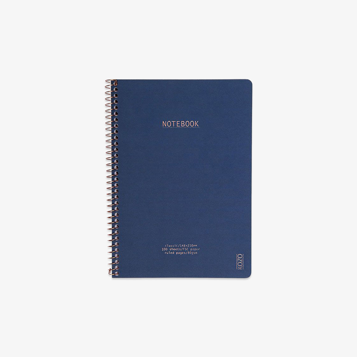 KOZO SOFTCOVER SPIRAL-BOUND NOTEBOOK A5 // NAVY
