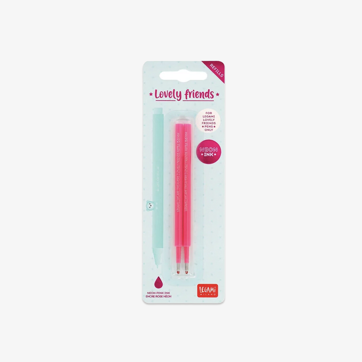 BLÆK REFILL TIL LOVELY FRIENDS GEL PENNE // NEON PINK