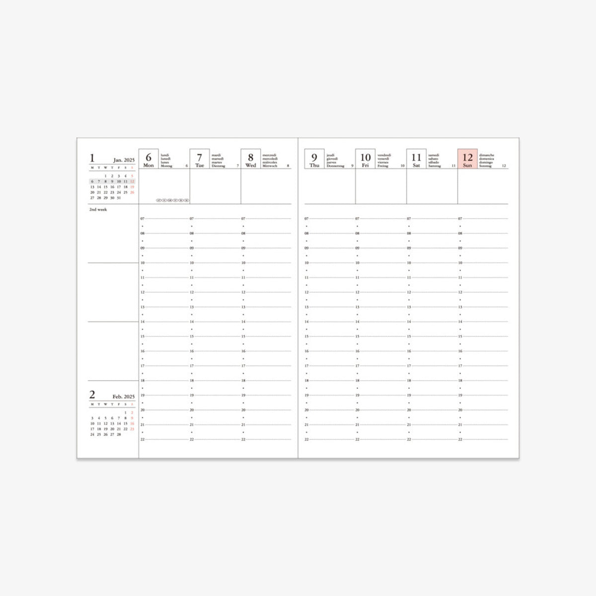 KALENDER SEP 2024 - DEC 2025 A6 // ORANGE BJERGKÆDE