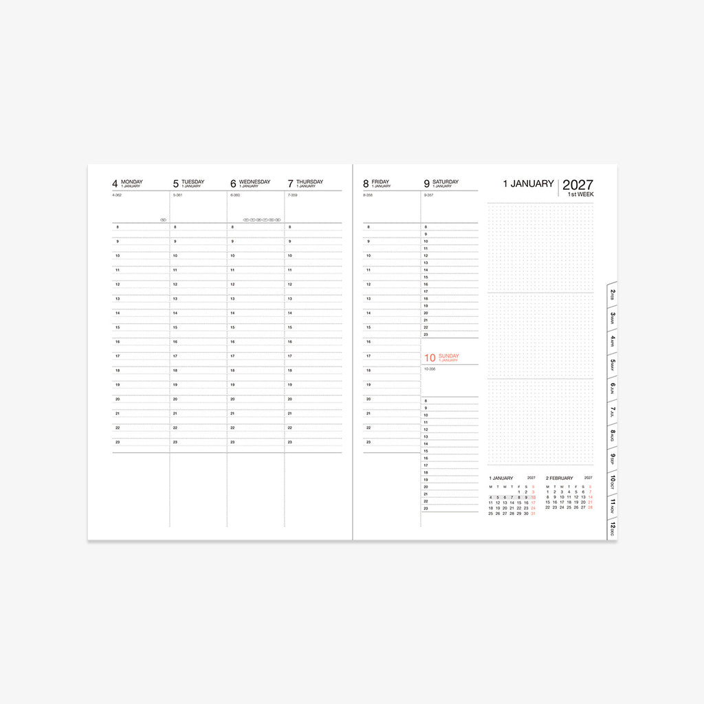 CALENDAR SEP 2026 - DEC 2027 A5 // WAVE NAVY