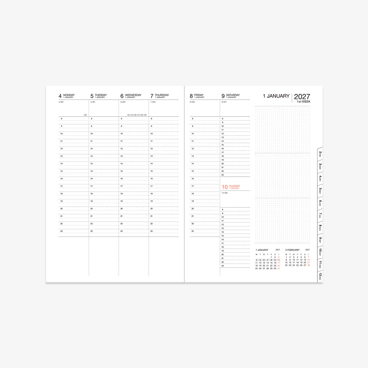 CALENDAR SEP 2026 - DEC 2027 A5 // WAVE NAVY