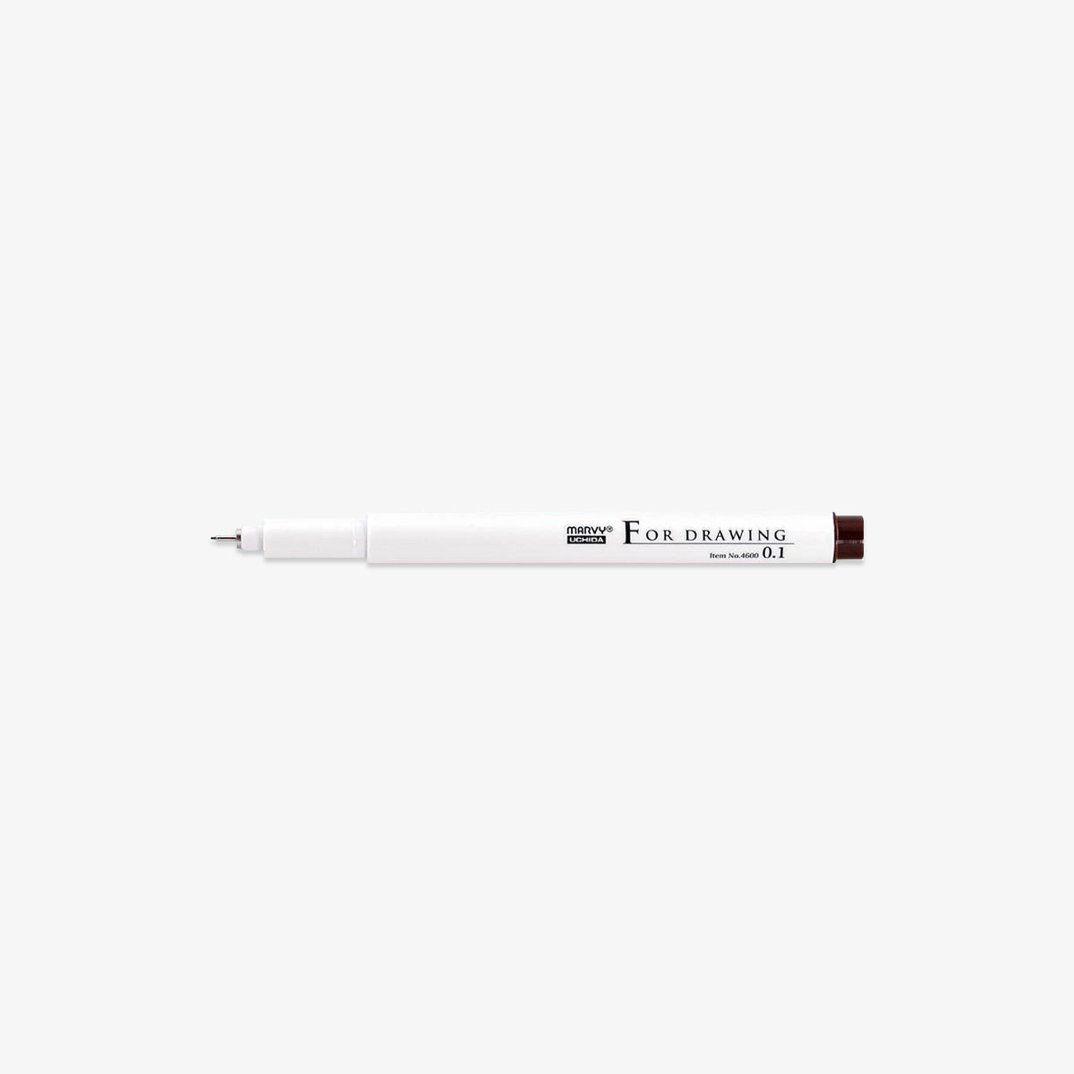 White pen with brown tip on a white background