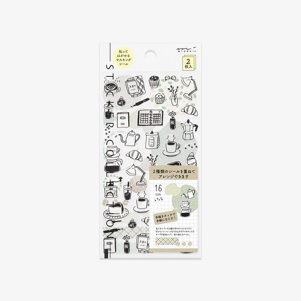 CALENDAR STICKERS TWO SHEETS // MONOTONE CAFE