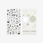 CALENDAR STICKERS TWO SHEETS // MONOTONE CAFE