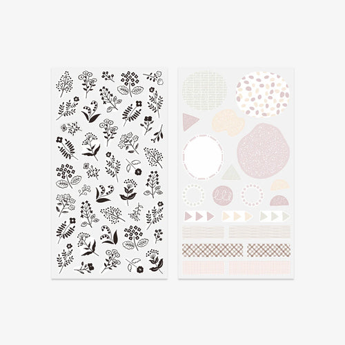 KALENDERKLISTERMÆRKER 2 ARK // MONOTONE BLOMSTER