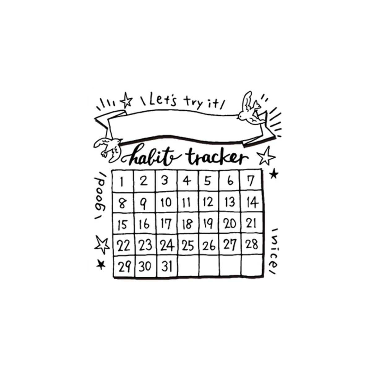 PAINTABLE STAMP // HABIT TRACKER