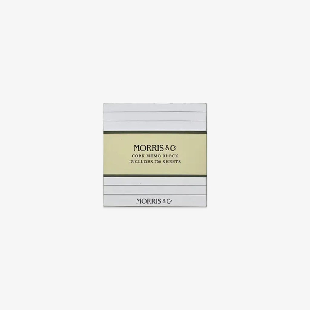 MORRIS & CO CORK MEMO BLOCK // LINED