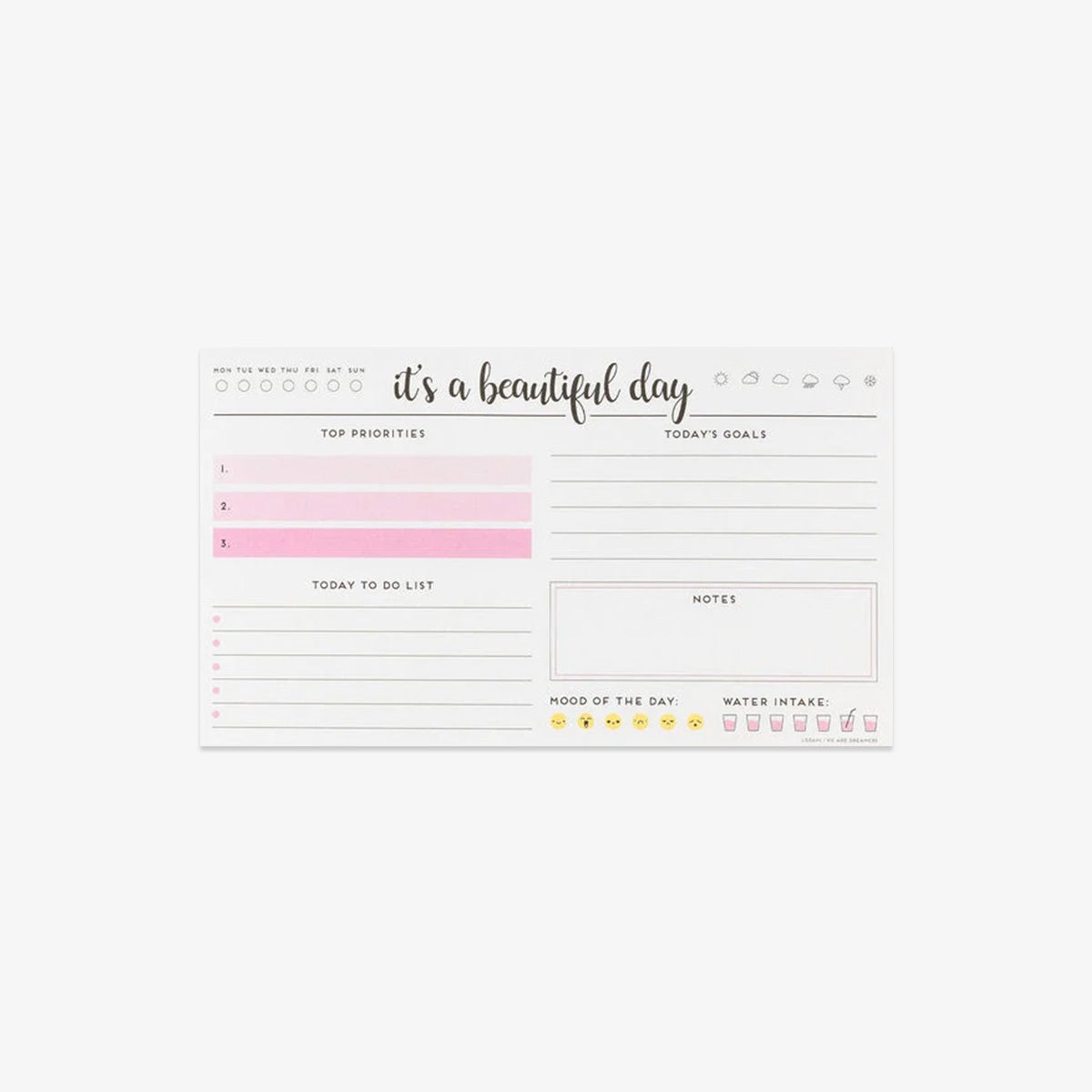 DAILY PLANNER NOTEPAD // BEAUTIFUL DAY