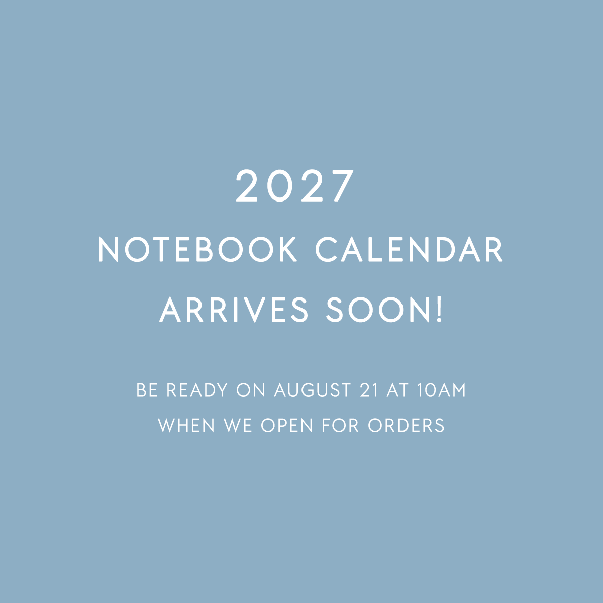 NOTEBOOK CALENDAR 2027 // ENGELSK