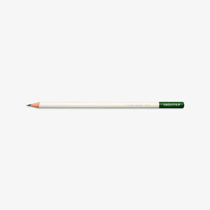 White pencil with cactus green tip on a white background