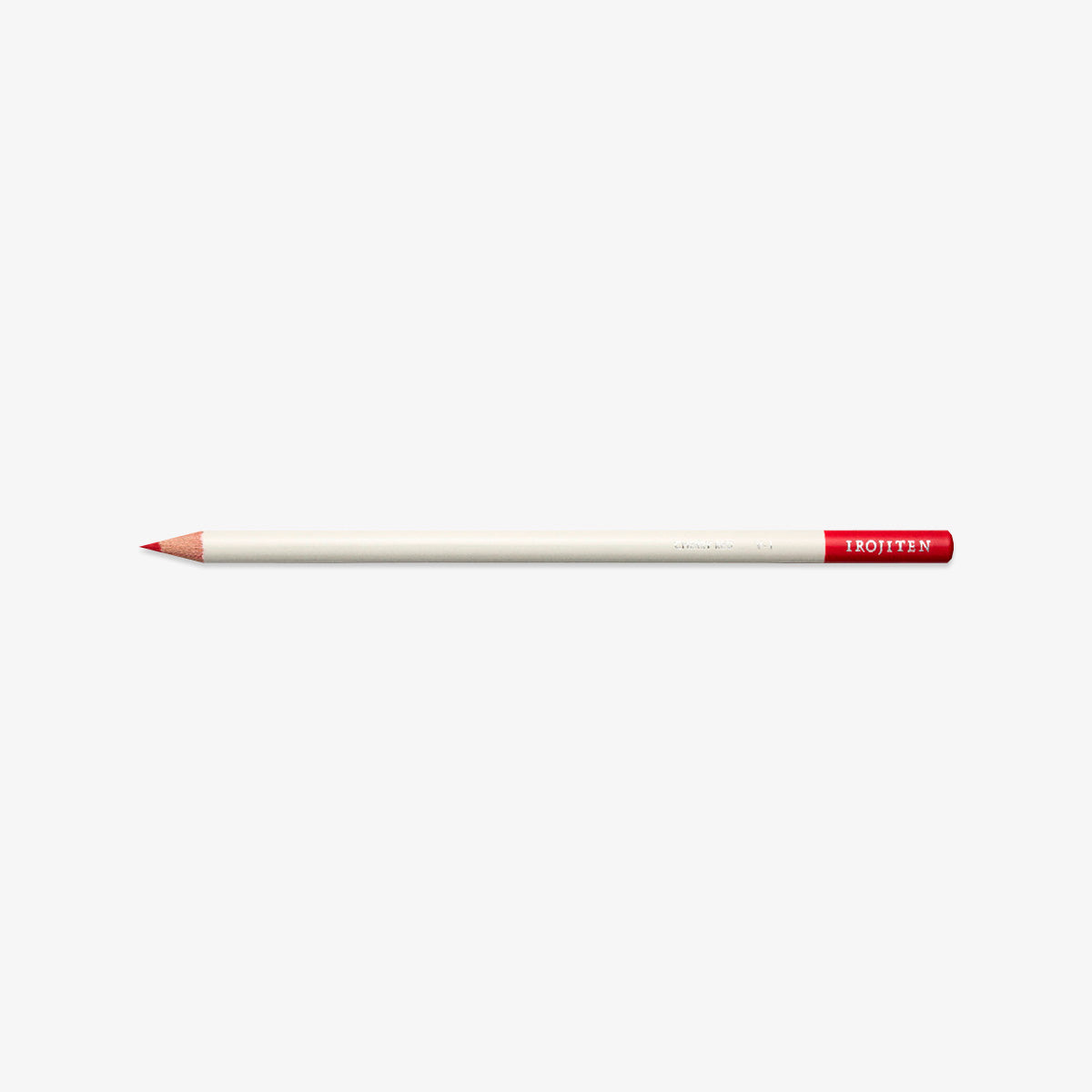 White pencil with red tip on a white background