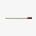 White pencil with chestnut brown tip on a white background