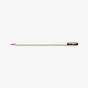 White pencil with chestnut brown tip on a white background