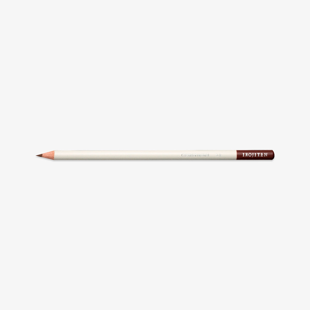 White pencil with chestnut brown tip on a white background