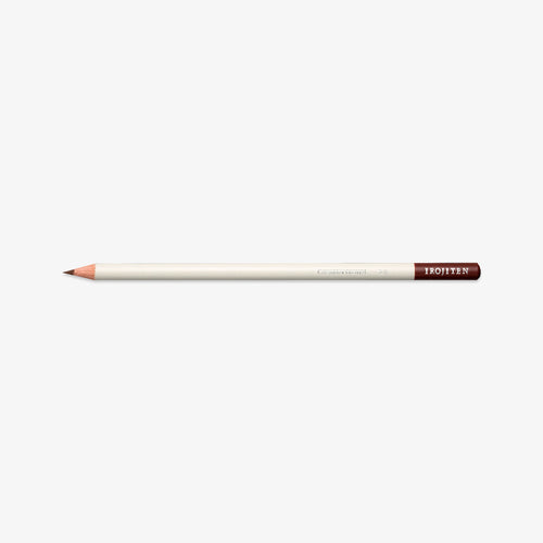 White pencil with chestnut brown tip on a white background