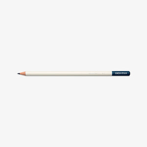 White pencil with Midnight blue tip on a white background