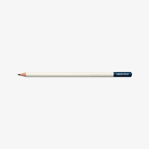 White pencil with Midnight blue tip on a white background