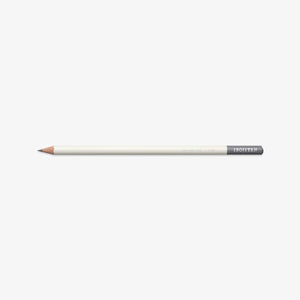 White pencil with grey tip on a white background