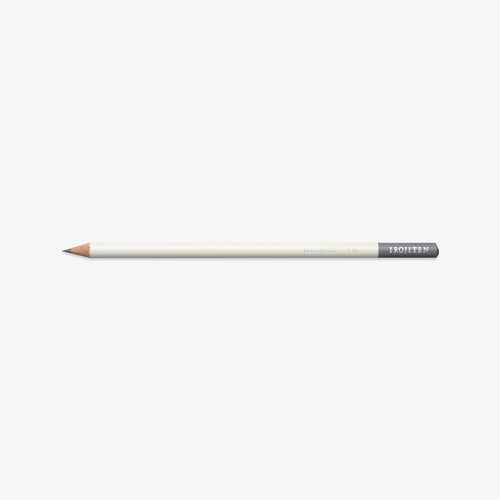 White pencil with grey tip on a white background