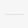 White pencil with pink tip on a white background