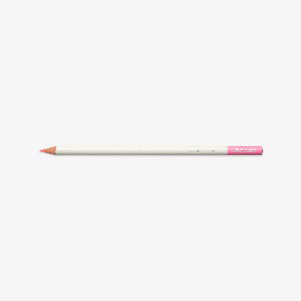 White pencil with pink tip on a white background