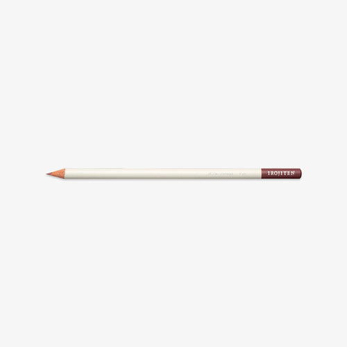 White pencil with brown tip on a white background
