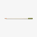White pencil with green tip on a white background